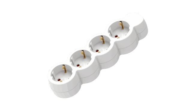 Πολύπριζο 4 θέσεων με 1,5m καλώδιο Λευκό