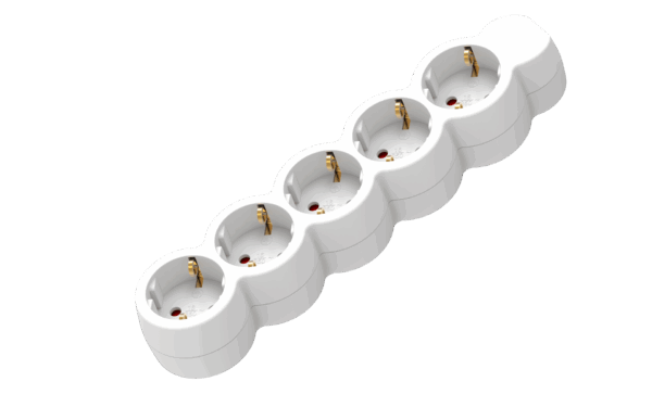 Πολύπριζο 5 θέσεων Σούκο  με 1,5m καλώδιο Λευκό