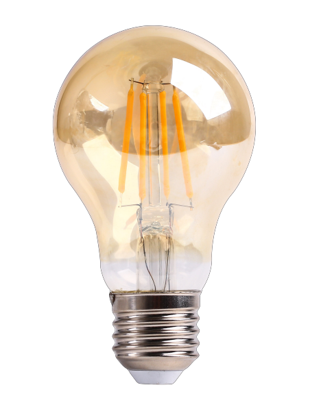 Λάμπα LED A60 FIlament 8W E27 Amber 2700Κ Dimmable