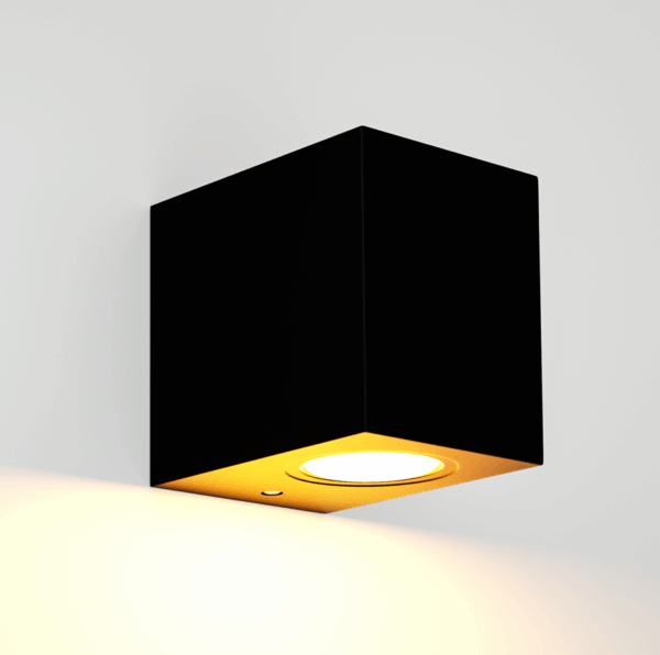 Απλίκα τοίχου πλαστική Kimi 1xGU10 Μαύρη