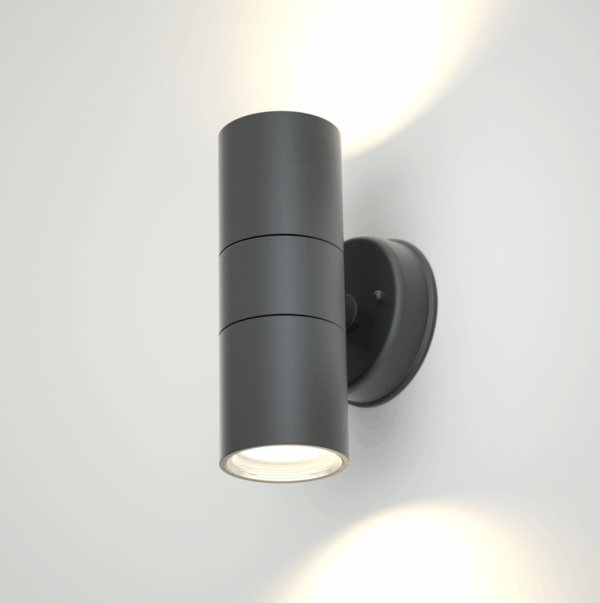 Απλίκα τοίχου πλαστική Kento 2xGU10 Μαύρη