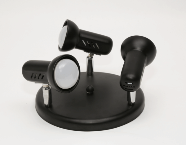 Spot τριπλό ροζέτα  Ε14 ΜΑΥΡΟ