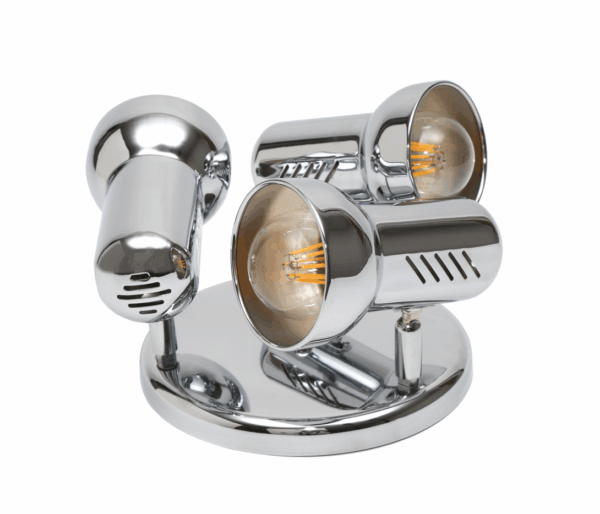 Spot τριπλό ροζέτα  Ε27 ΧΡΩΜΙΟ