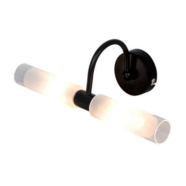 InLight φωτιστικό τοίχου από μαύρο μέταλλο και αμμοβολή γυαλί 2XG9 D:31,5cm