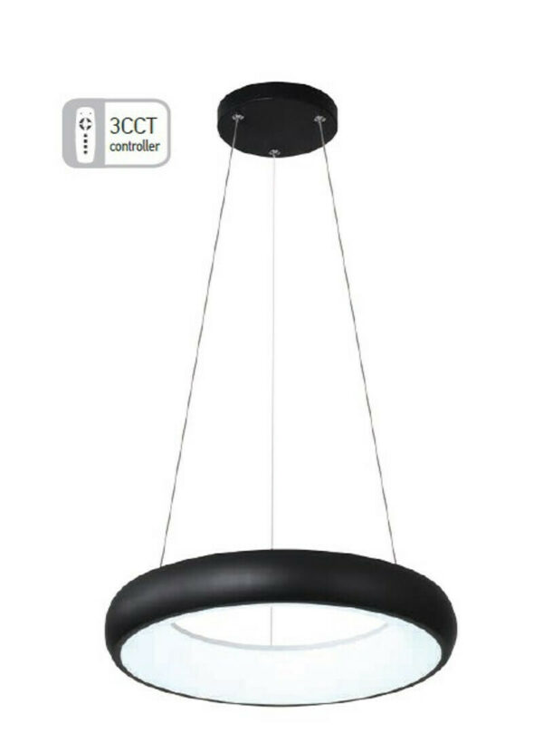 Inlight 42023-B Ρυθμιζόμενο Κρεμαστό Φωτιστικό Μαύρο 40x40εκ.