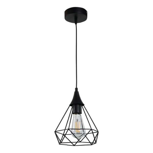 InLight Κρεμαστό φωτιστικό από μαύρο μέταλλο 1XE27 D:16cm