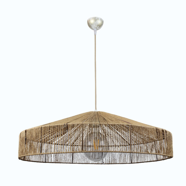 InLight Κρεμαστό φωτιστικό καφέ από σχοινί 1XE27 D:45cm