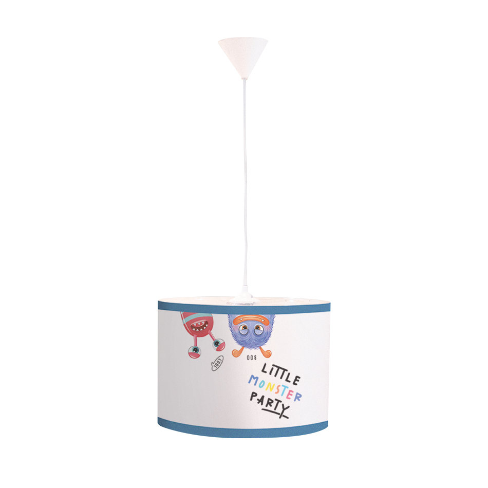 InLight κρεμαστό παιδικό φωτιστικό με λευκή ρυθμιζόμενη ανάρτηση και πολύχρωμο καπέλο 35cm