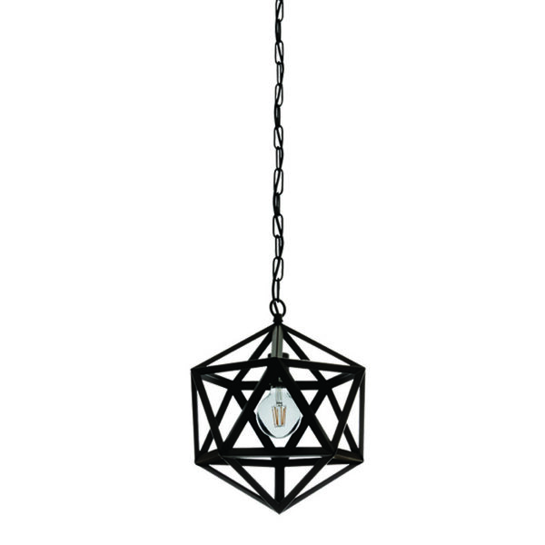 InLight Κρεμαστό φωτιστικό από μαύρο μέταλλο 1XE27 D:30cm