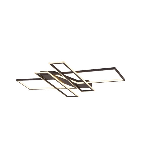 Inlight Πλαφονιέρα οροφής LED 100W 3CCT σε μαύρη απόχρωση D:120x80cm (6108)