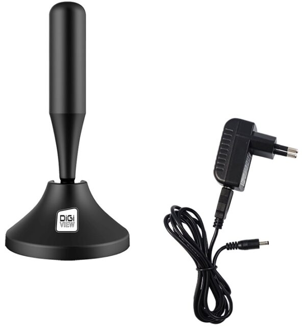 Digiview DV-831 Εσωτερική Κεραία Τηλεόρασης (απαιτεί τροφοδοσία) σε Μαύρο Χρώμα Σύνδεση με Ομοαξονικό (Coaxial) Καλώδιο