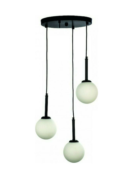 Inlight 4514-3 Κρεμαστό Φωτιστικό Μαύρο με Ντουί G9 30x30εκ.