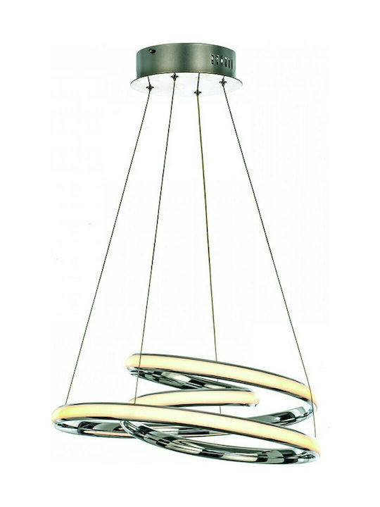 Inlight Μοντέρνο Κρεμαστό Φωτιστικό με Ενσωματωμένο LED 3000k Χρώμιο