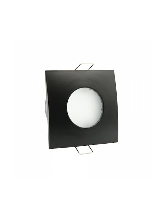 InLight Χωνευτό σποτ από μαύρο μέταλλο 1XGU10 IP44 D:8cm